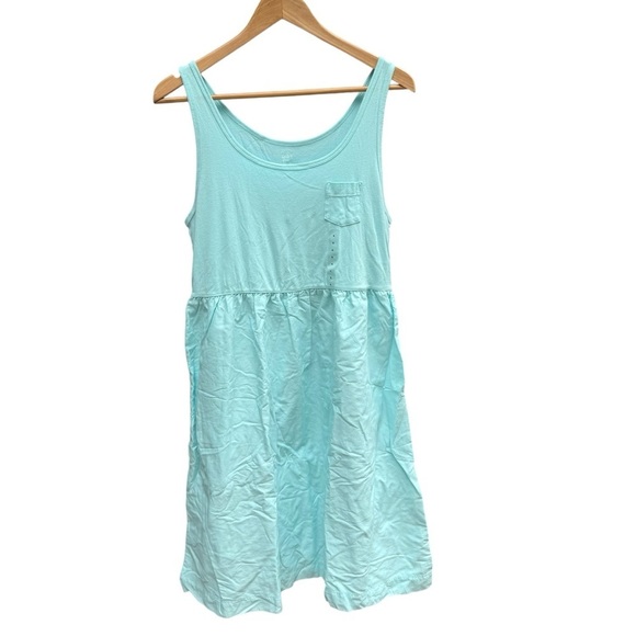 GAP Women’s Teal fit and flare lined dress size XL stretchy, cotton blend beach - Picture 3 of 12